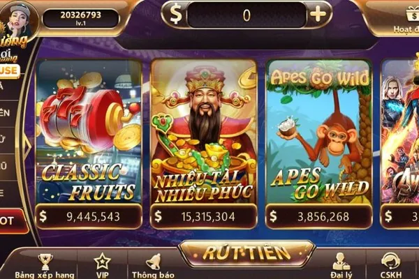 Màn hình trò chơi slot với các biểu tượng quay và giải độc đắc, minh họa luật chơi slot game tại 888b.