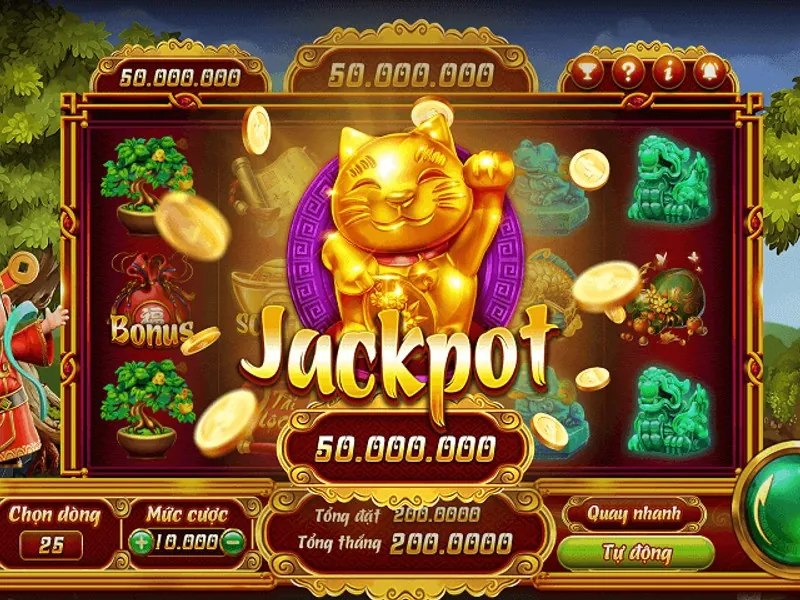 Hình ảnh các máy slot game rực rỡ và bàn chơi game bài tại 888b.